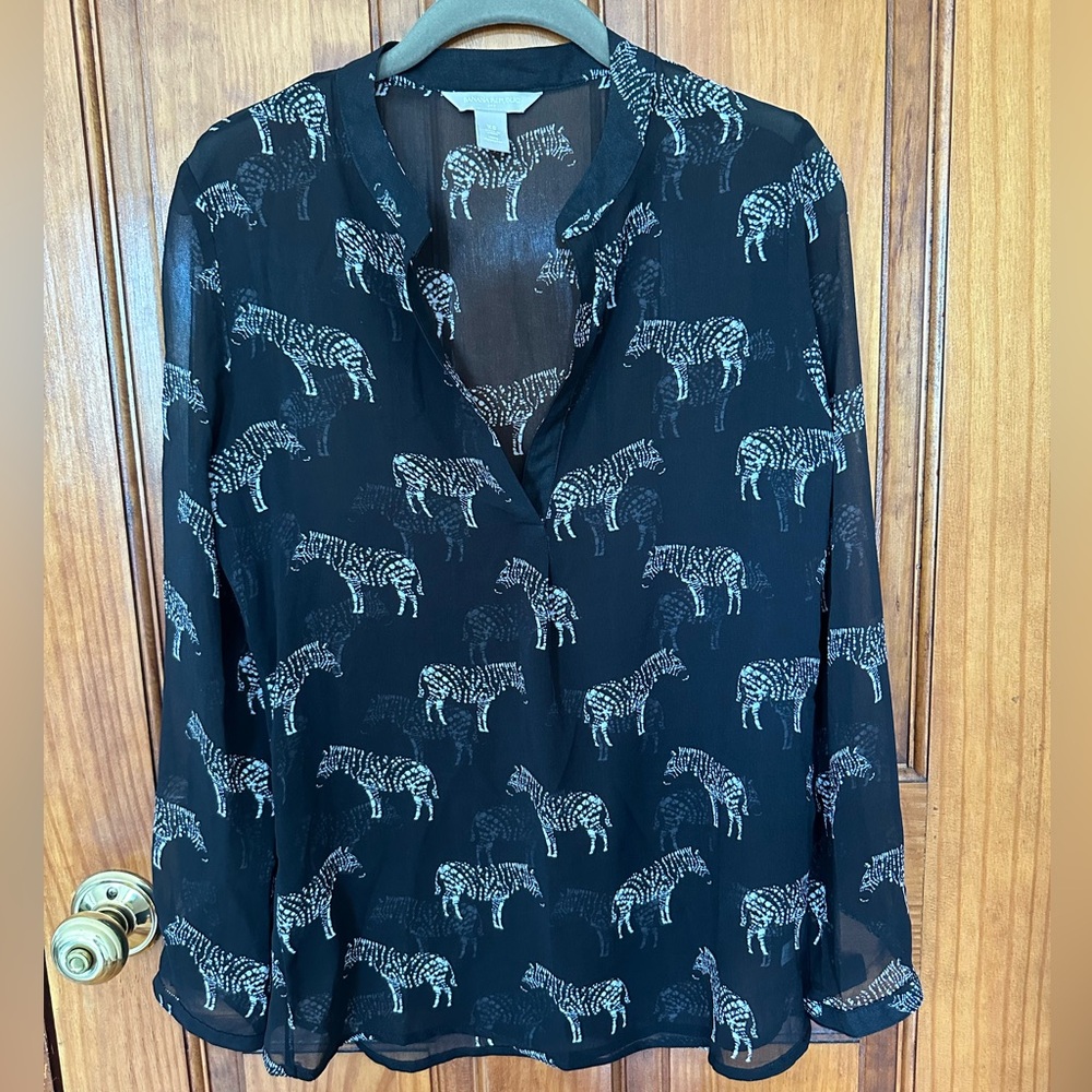 Banana Republic Zebra Pattern Blouse in Size XS